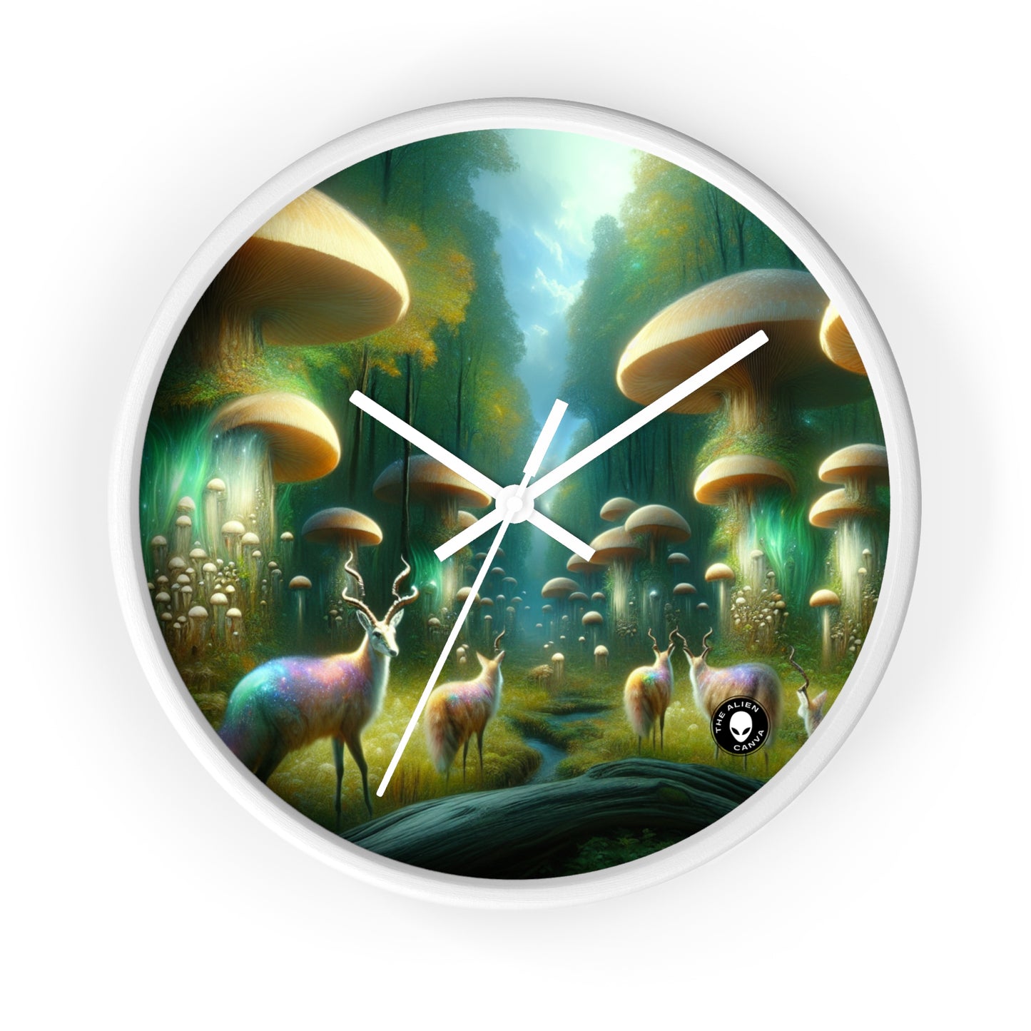 "Mystical Mushroom Grove" - The Alien Wall Clock