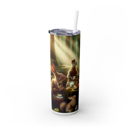 "Enchanted Tea Party" - The Alien Maars® Skinny Tumbler with Straw 20oz