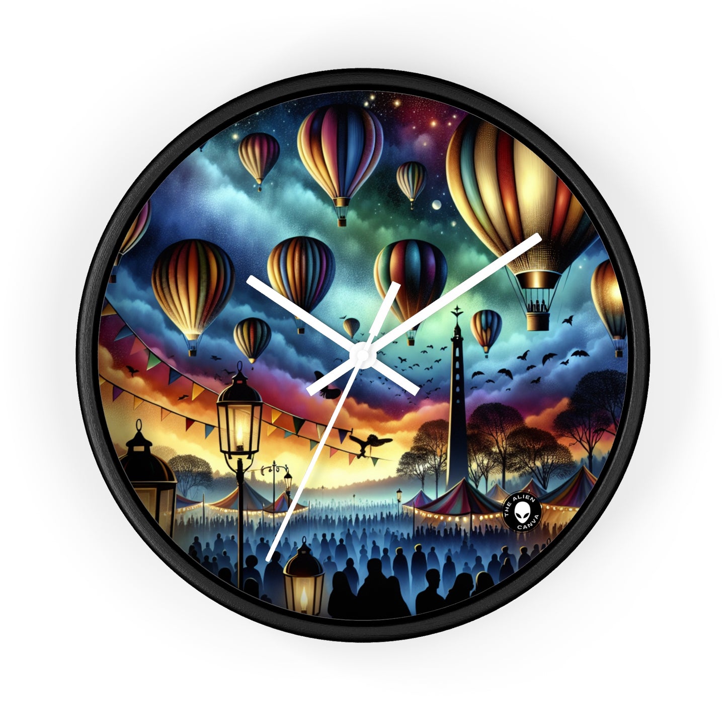 « Ballons majestueux au crépuscule » – L'horloge murale extraterrestre