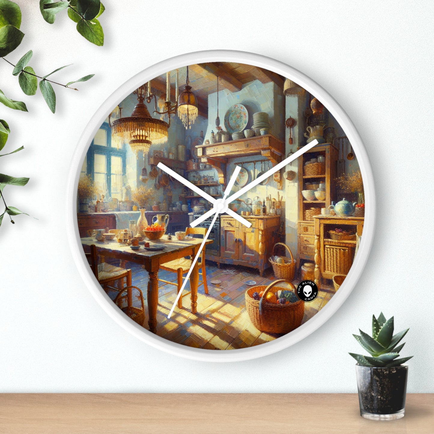 "Sunny Serenity : Bouquet de tournesols hyper-réaliste" - Le réalisme de l'horloge murale extraterrestre