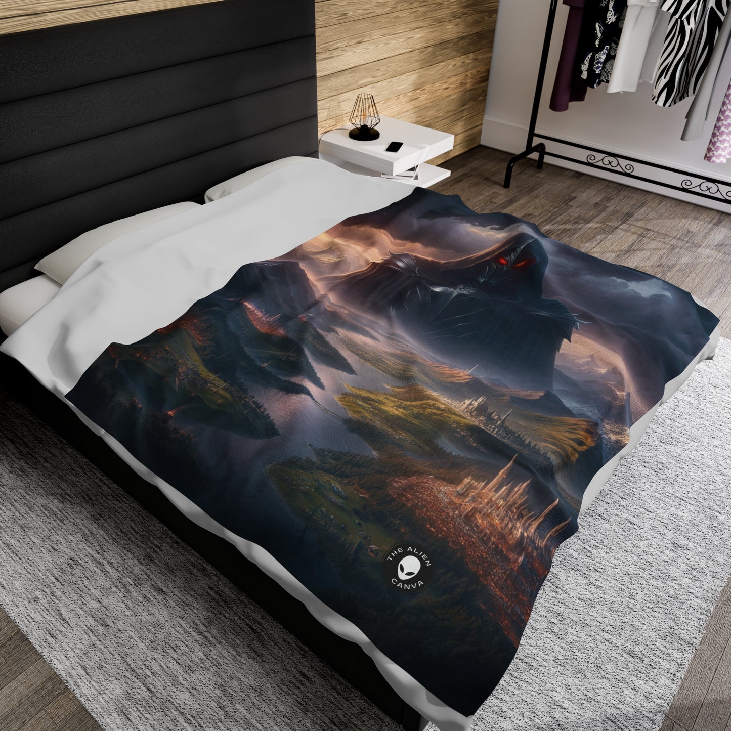 "Sauron's Reclamation: The Darkening of Middle Earth" - The Alien Velveteen Plush Blanket