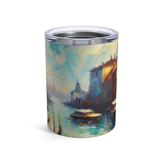 "Serenity in the City: Capturing the Golden Hour" - The Alien Tumbler 10oz Impressionism