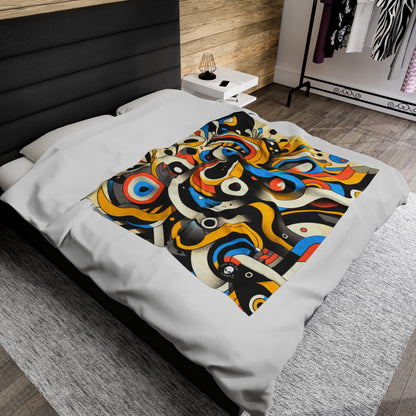 "Dada Fusion: A Whimsical Chaos of Everyday Objects" - The Alien Velveteen Plush Blanket Neo-Dada