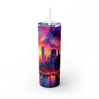 Hidden Oasis: A Spontaneous Impressionism Masterpiece in Vibrant Hues - The Alien Maars® Skinny Tumbler with Straw 20oz Impressionism