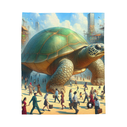 "Marvelous Turtle in the City" - The Alien Velveteen Plush Blanket