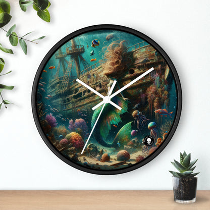 "Mermaid's Treasure: Exploring the Sunken Shipwreck" - The Alien Wall Clock