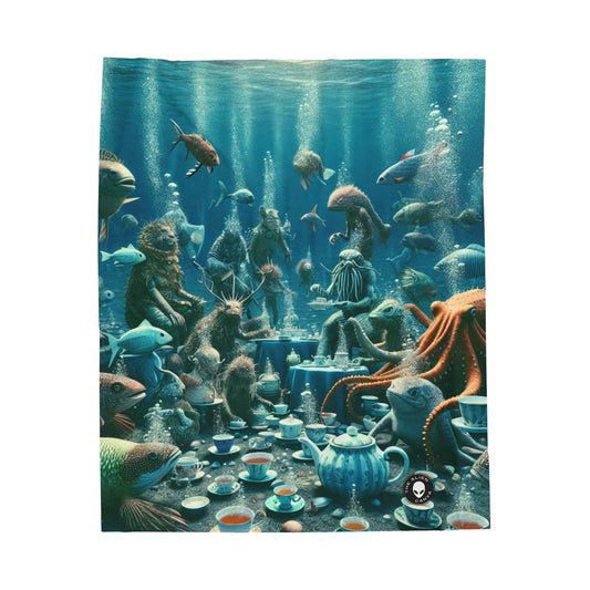 "Tea Time in the Deep Blue Sea" - The Alien Velveteen Plush Blanket