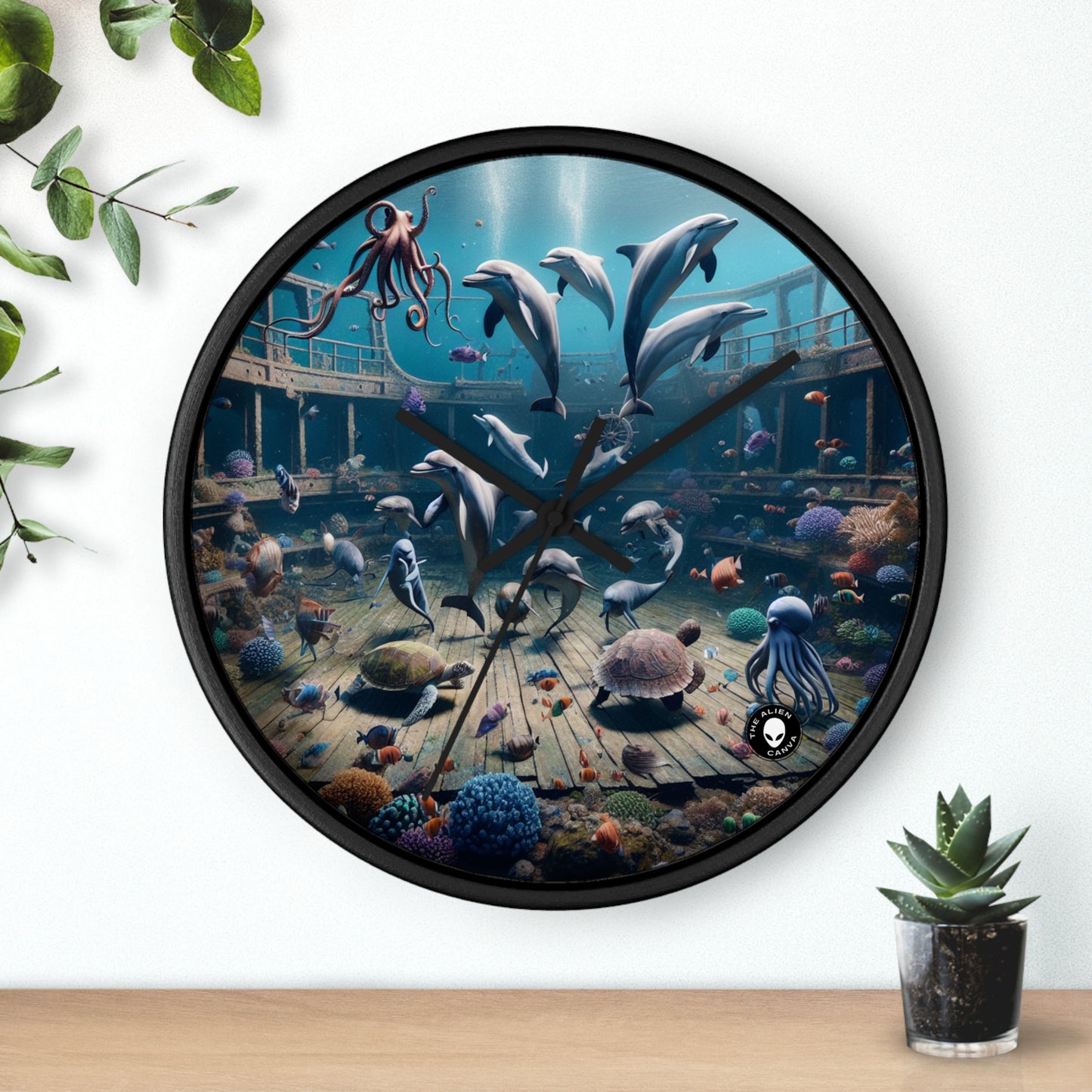 "Shipwreck Soiree: An Underwater Dance Party" - The Alien Wall Clock