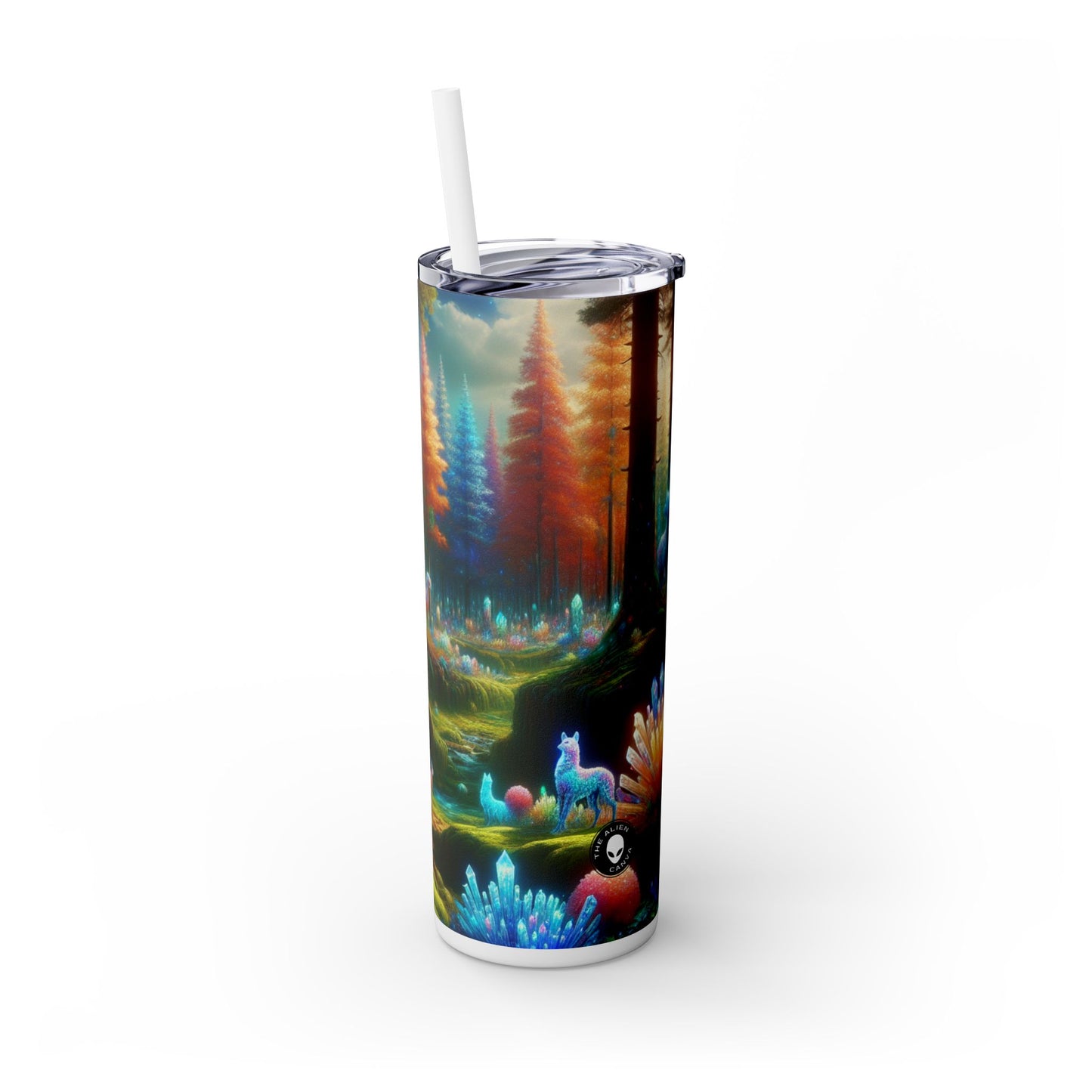 "Crystal Grove: A Fairytale Forest" - The Alien Maars® Skinny Tumbler with Straw 20oz