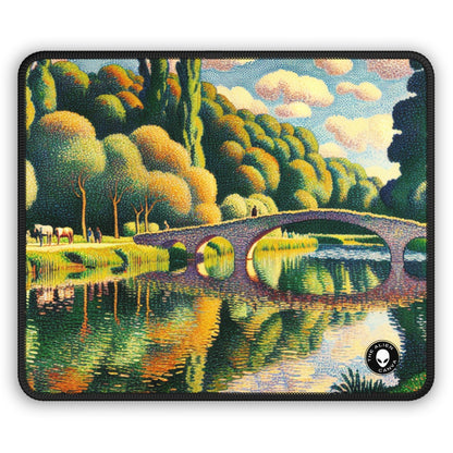 "Atardecer tranquilo: un paisaje de puntillismo" - The Alien Gaming Mouse Pad Puntillismo