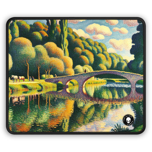 "Tranquil Sunset: A Pointillism Landscape" - The Alien Gaming Mouse Pad Pointillism