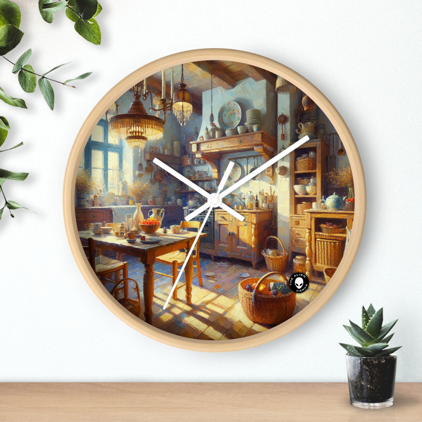 "Sunny Serenity : Bouquet de tournesols hyper-réaliste" - Le réalisme de l'horloge murale extraterrestre