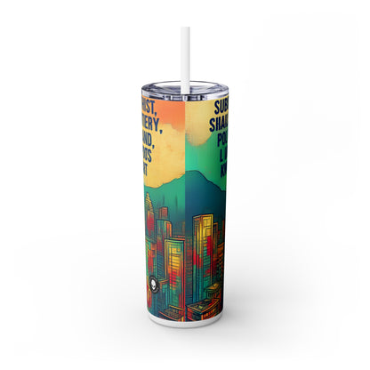 "Urban Myth: The Vibrant Street Art Fusion" - The Alien Maars® Skinny Tumbler with Straw 20oz Street Art