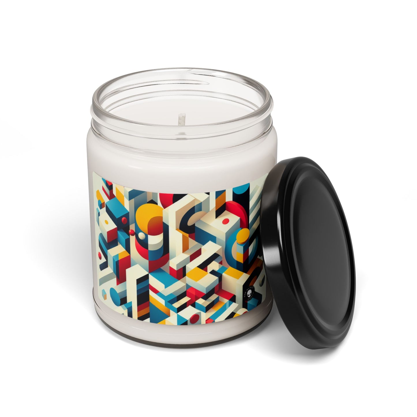 "Harmonious Balance: Geometric Abstract Art" - The Alien Scented Soy Candle 9oz Geometric Abstraction