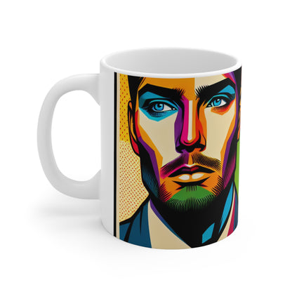 "Retrato de celebridad pop art" - Taza de cerámica The Alien de 11 oz estilo pop art