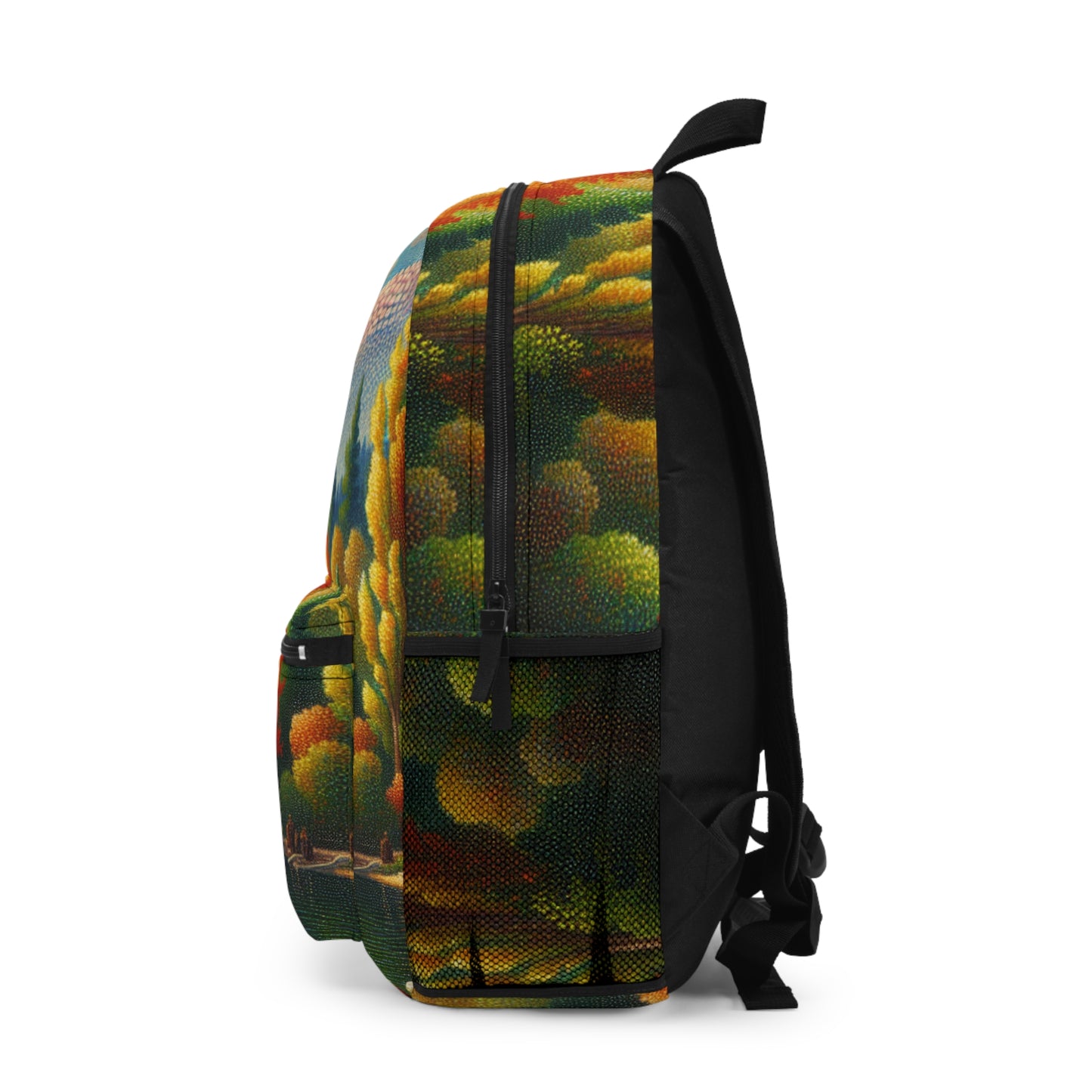 "Serenity in Dots: A Pointillism Sunset at the Beach" - The Alien Backpack Pointillism