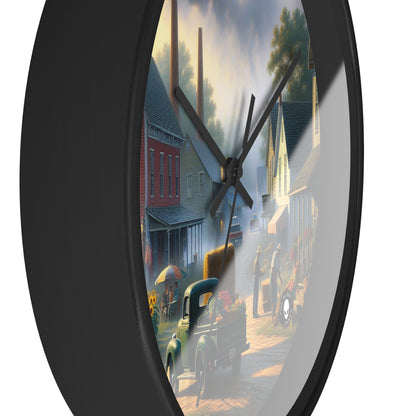 "Harvest Tranquility: A Midwest Farm Scene" - The Alien Wall Clock Regionalism