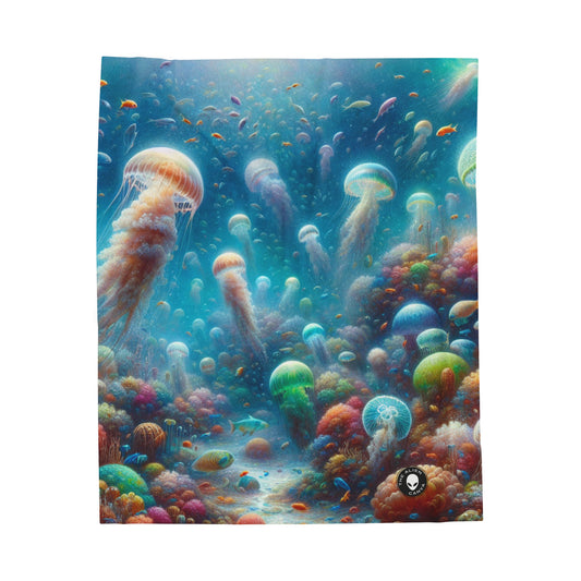 "Jellyfish Dreamland" - La couverture en peluche en velours Alien