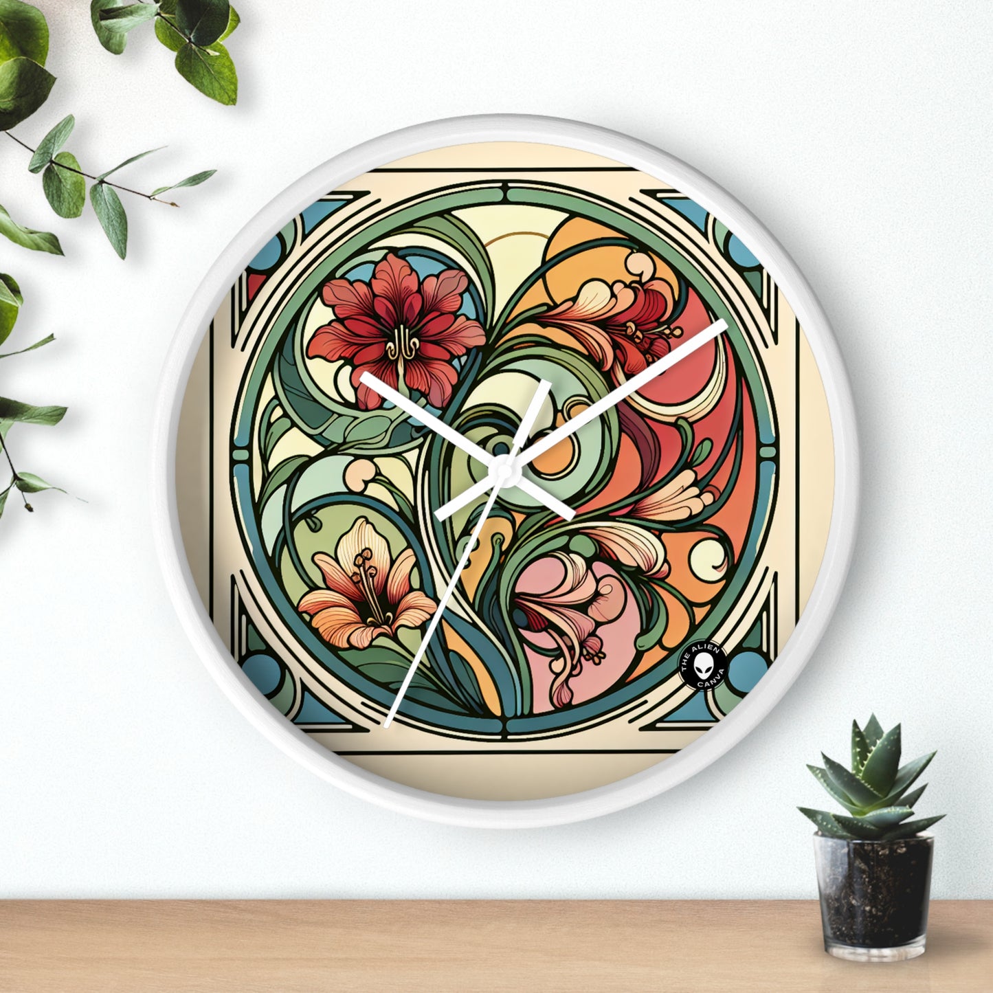 "Profundidades encantadoras: una oda Art Nouveau al reino submarino" - El reloj de pared alienígena Art Nouveau