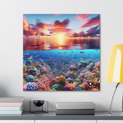 "Sunset Splendor : Récif de corail sous-marin" - The Alien Canva