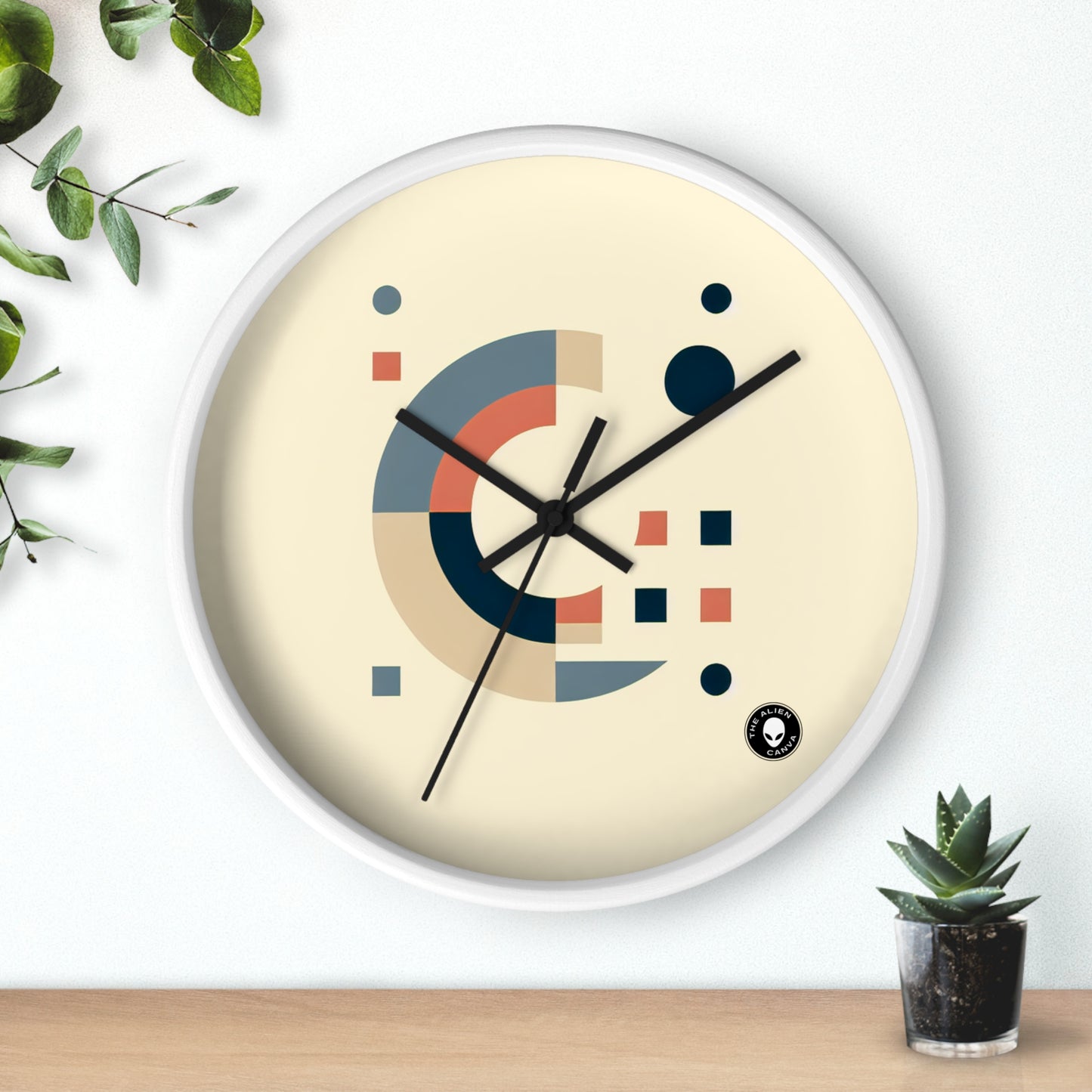 "Monochrome Shapes" - The Alien Wall Clock Minimalism