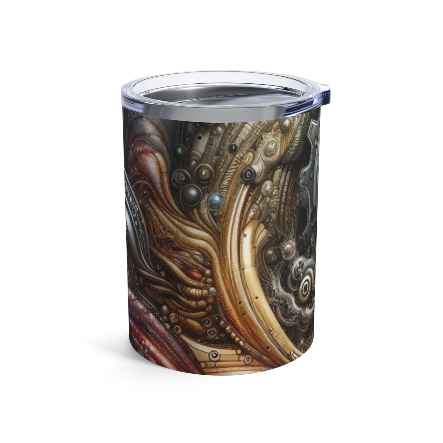 "Bio-Mech Cityscape: Harmonious Fusion" - The Alien Tumbler 10oz Bio-mechanical Art