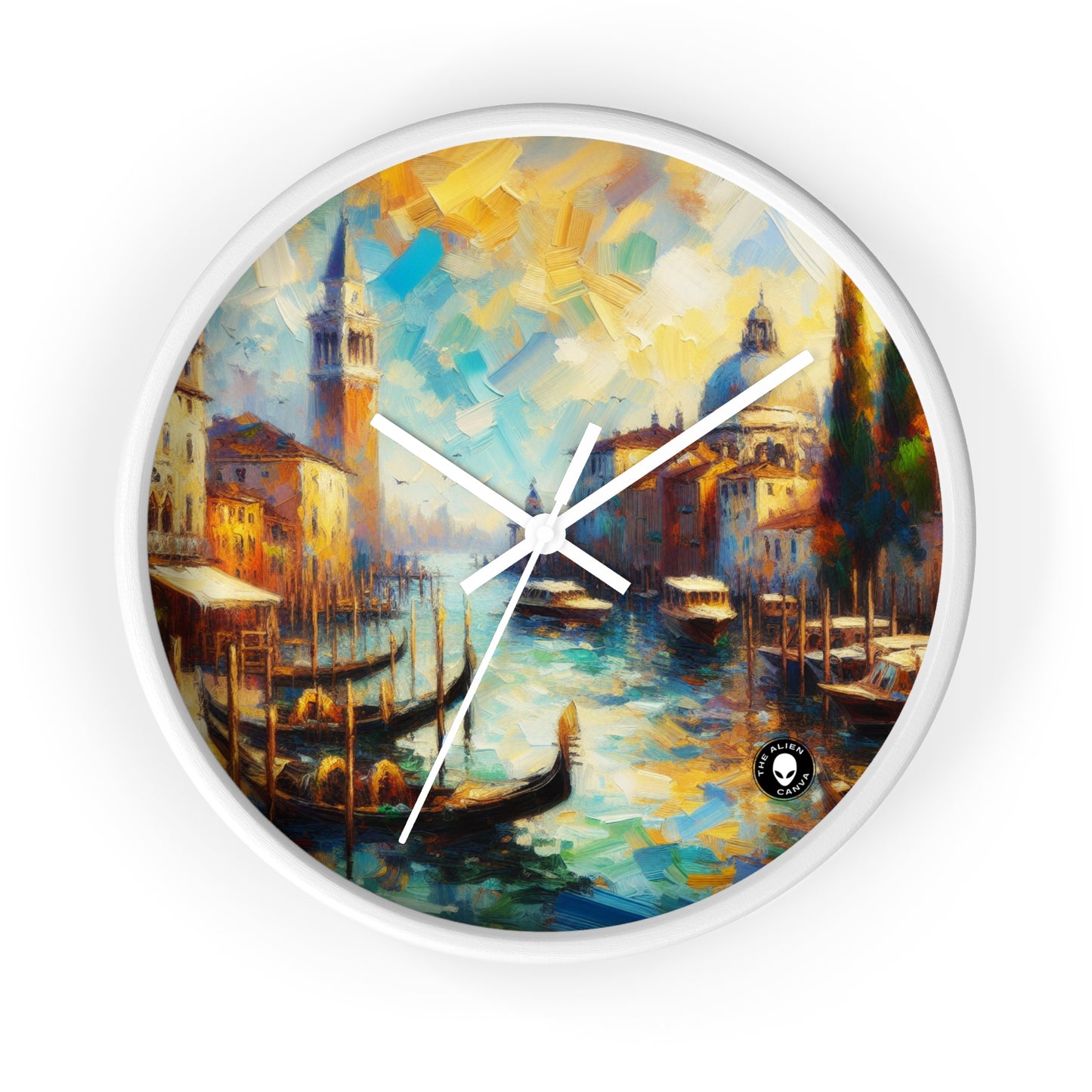 "Serenity in the City: Capturing the Golden Hour" - The Alien Wall Clock Impressionism