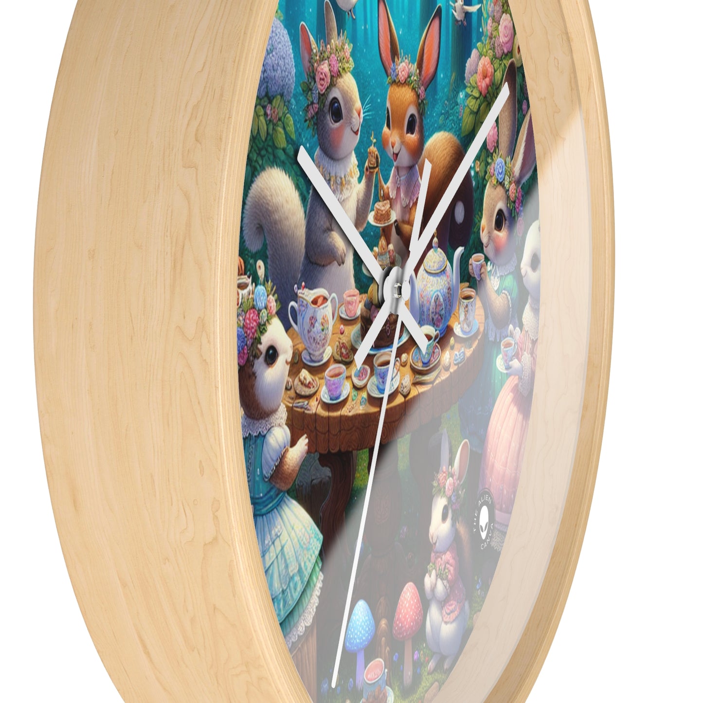 "Enchanted Tea Party in the Woodland Glade" - The Alien Wall Clock