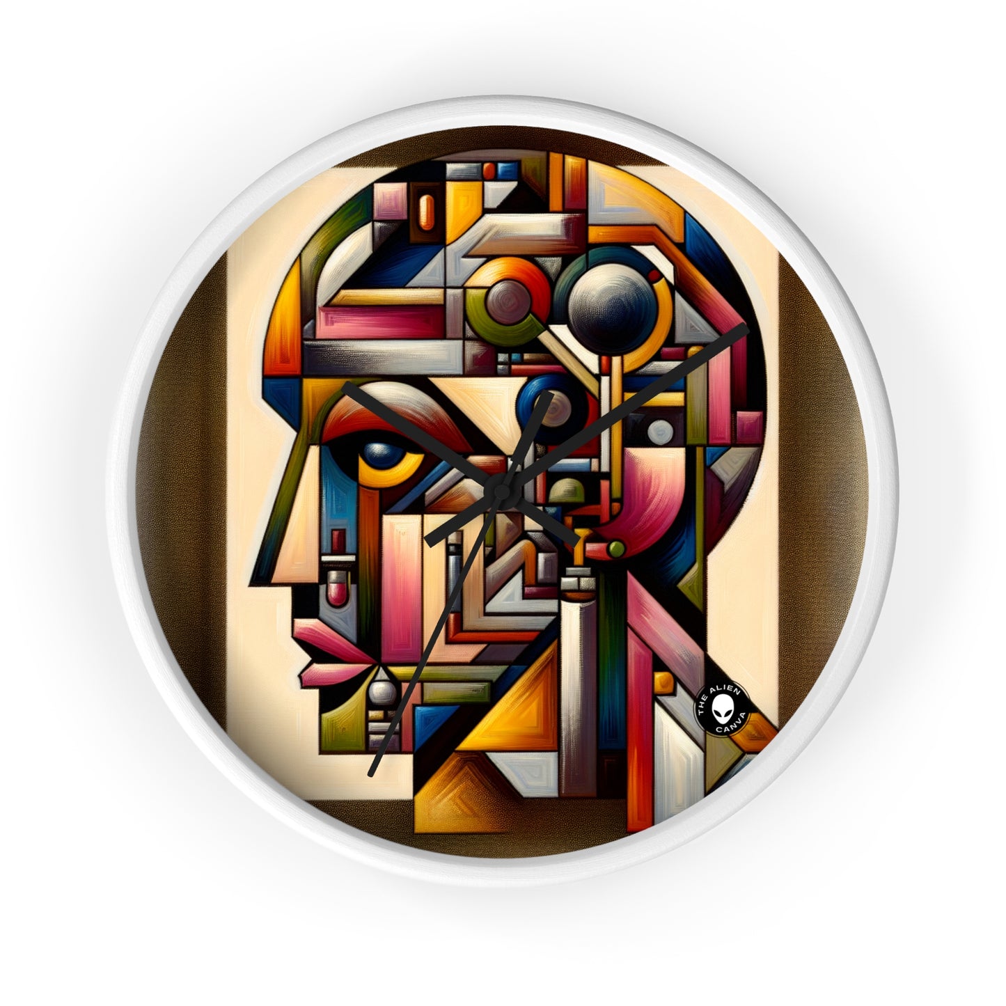 "My Cubist Reflection" - The Alien Wall Clock Cubism