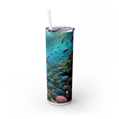 « Sous la surface : un pays des merveilles sous-marin » - Le verre fin Alien Maars® avec paille 20 oz