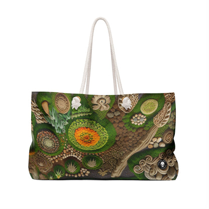 « Mandala forestier : une harmonie de la nature » ​​- Le sac de week-end Alien Earth Art