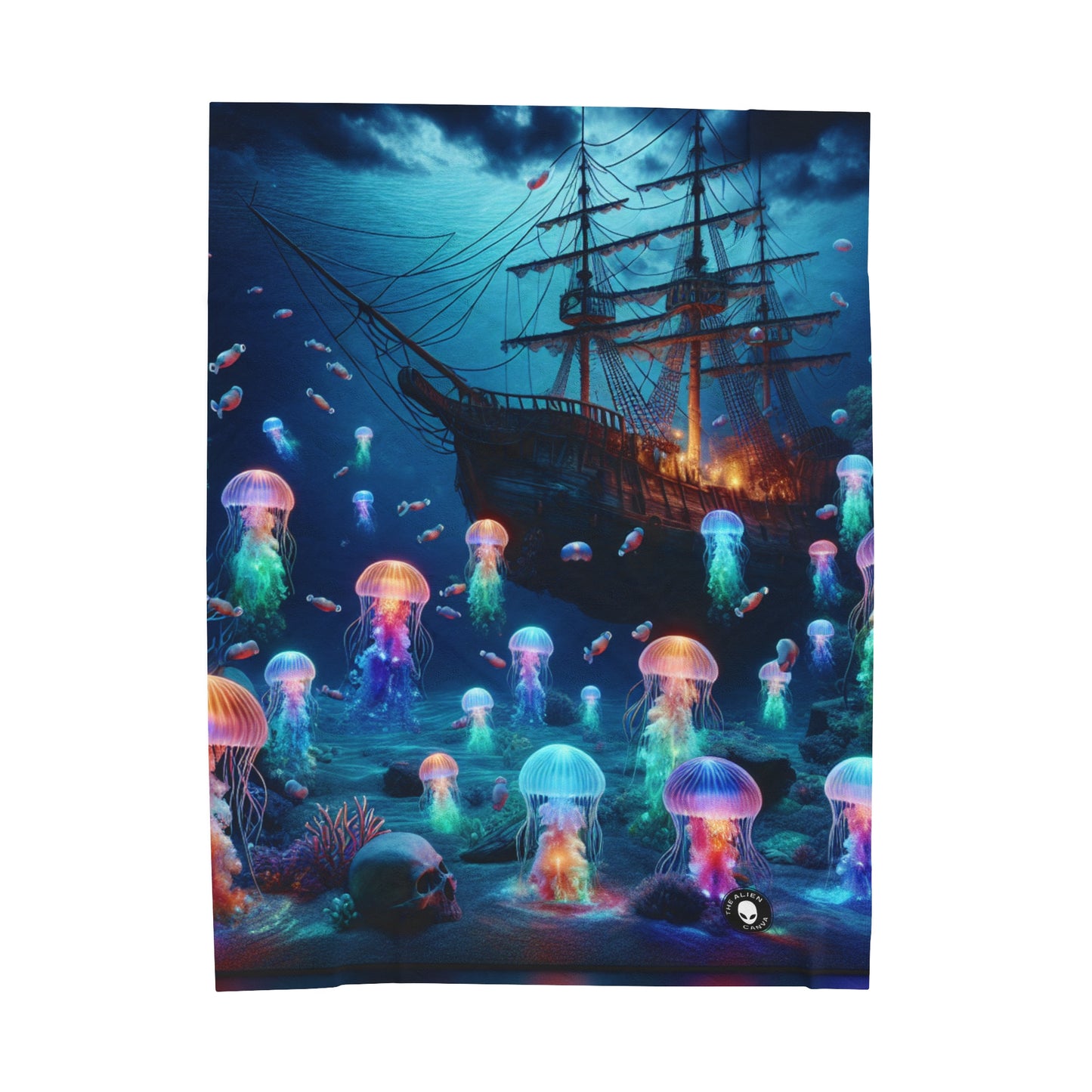 "Glowing Jellyfish Paradise: A Dreamy Underwater Adventure" - The Alien Velveteen Plush Blanket