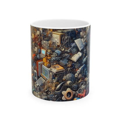 "Nightfall in the Neon City: A Hyper-Realistic Futuristic Metropolis" - The Alien Ceramic Mug 11oz Simulationism