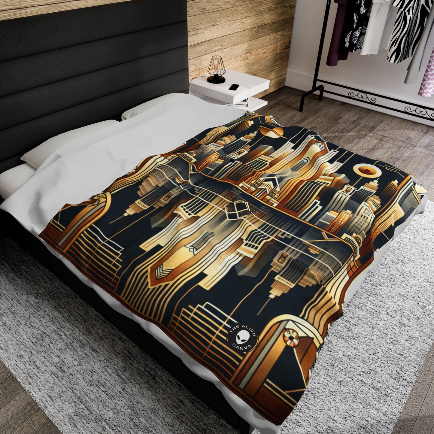 "Luxe Deco: Elegancia artística en el Grand Hotel" - The Alien Velveteen Plush Blanket Art Deco