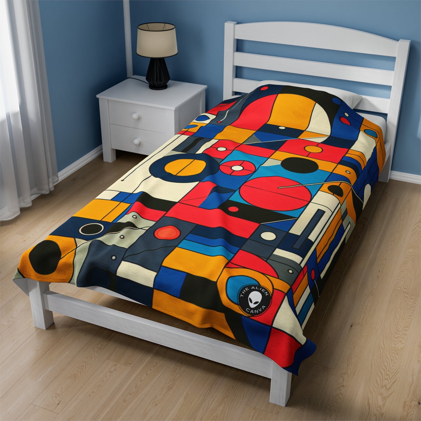 "Harmony in Nature: Geometric Abstraction" - The Alien Velveteen Plush Blanket Geometric Abstraction