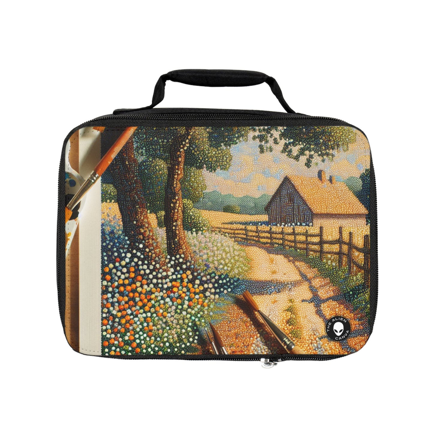 "Autumn Bliss: Pointillism Forest"- The Alien Lunch Bag Pointillism