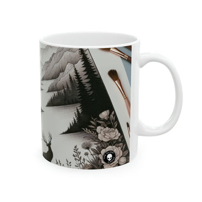 "Serenidad Crepúsculo: Un paisaje romántico" - Taza de cerámica The Alien 11oz Romanticismo