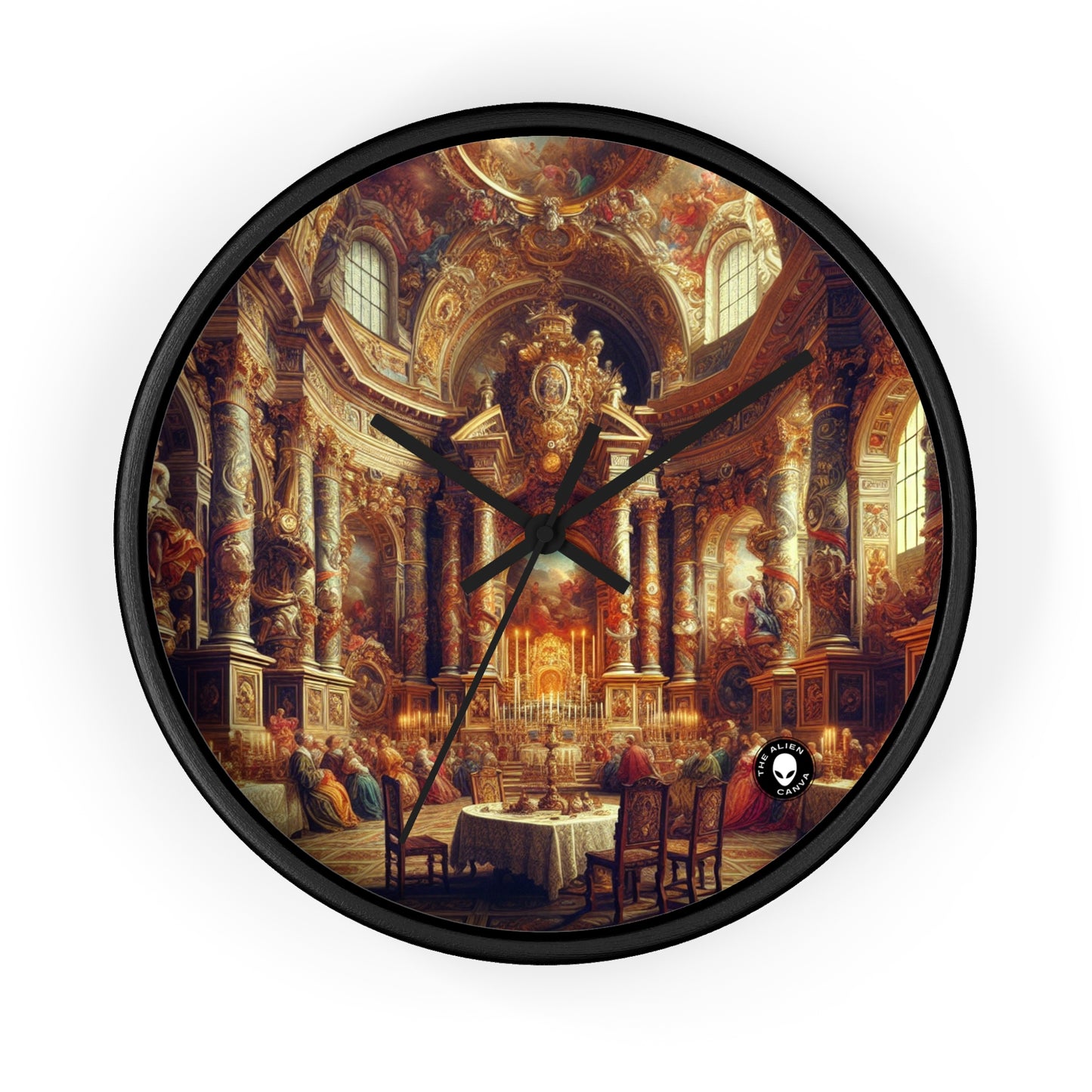 "Masquerade Majesty: A Regal Baroque Ballroom" - The Alien Wall Clock Baroque