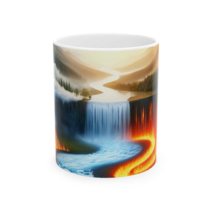 "Fusion of Elements: Harmony in Contrast" - The Alien Ceramic Mug 11oz