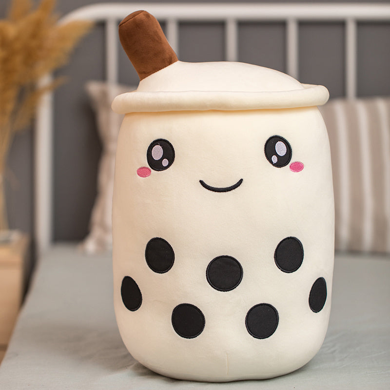 Peluche douce Unique Boba thé au lait, jouet en peluche en forme de Fruit, goût de thé au lait, boules d'oreiller, tasse de thé Boba, coussin pour enfants