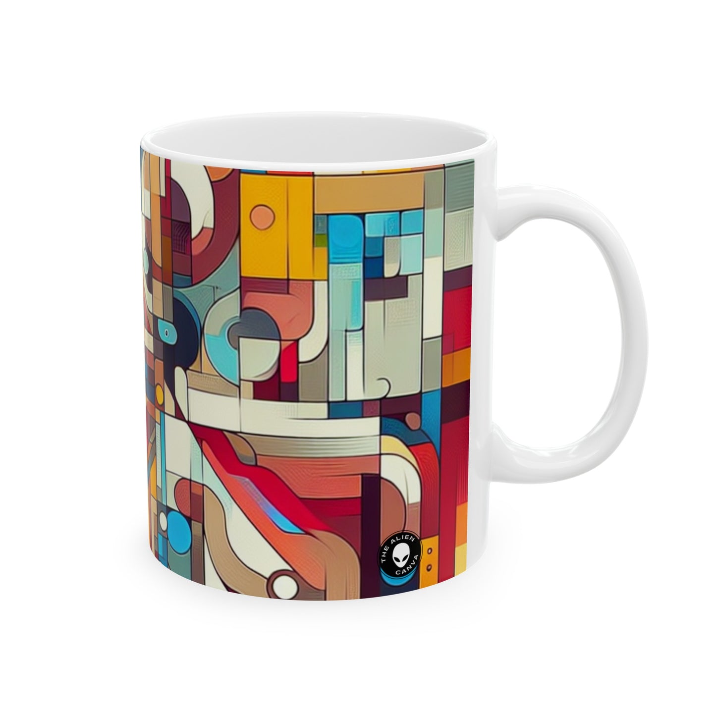 "Torbellino Galáctico: Una exploración abstracta de los misterios cósmicos" - La taza de cerámica alienígena 11oz Arte abstracto