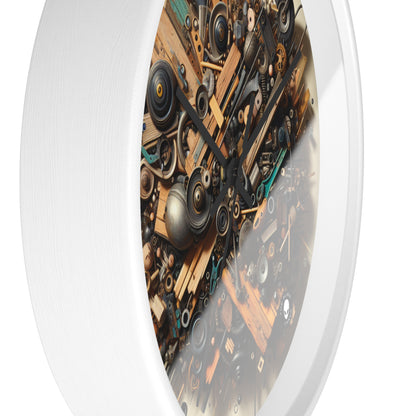 "Nature's Harmony: Assemblage Art with Found Objects" - The Alien Wall Clock Assemblage Art