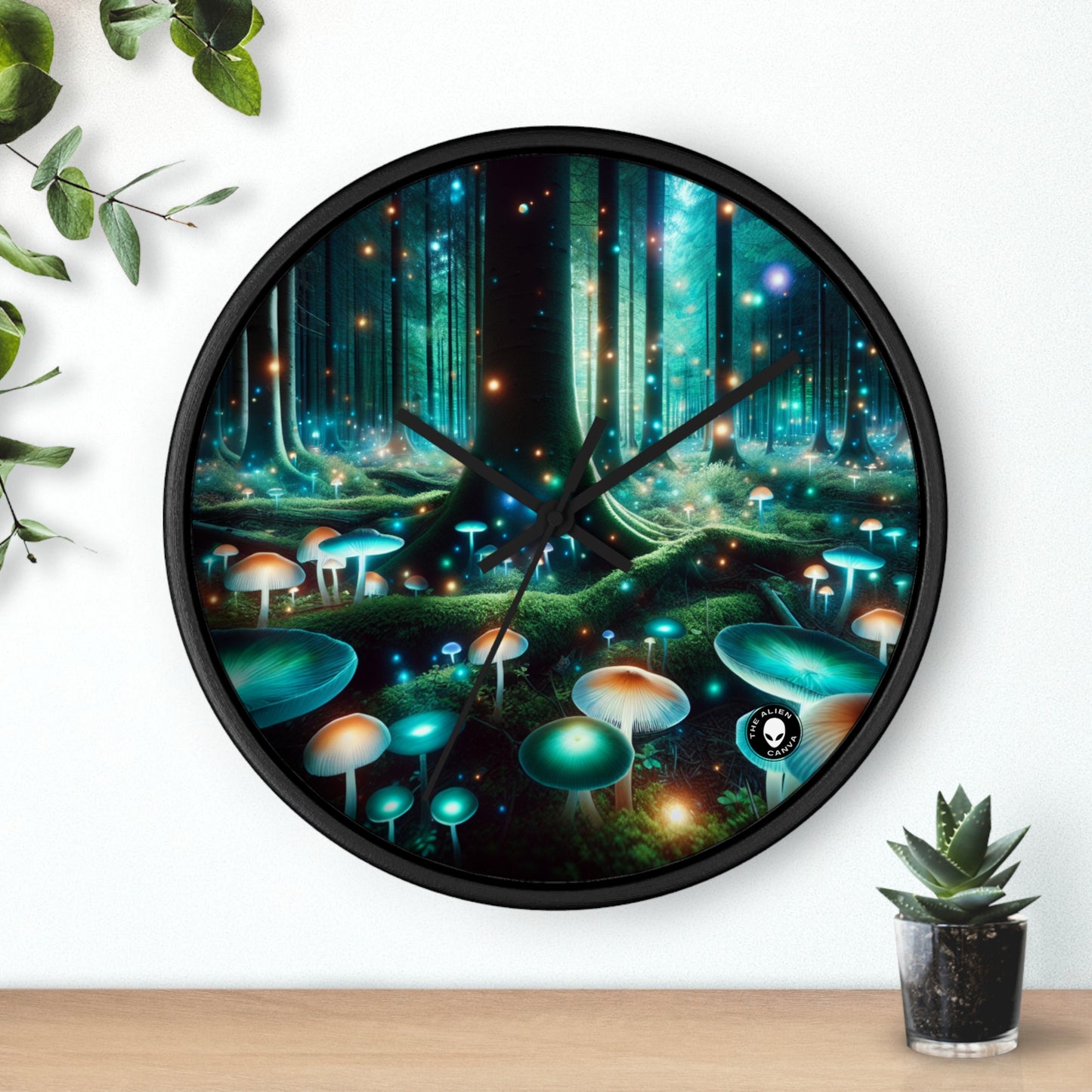 "Enchanted Night in the Fungus Forest" - The Alien Wall Clock