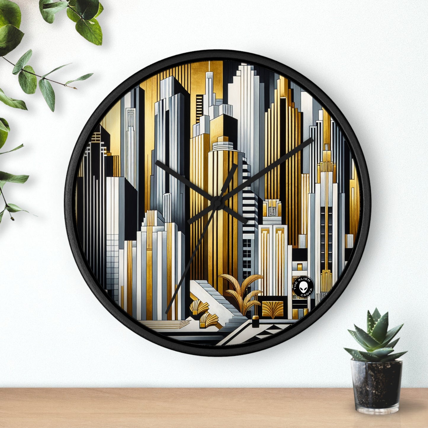 "Artistic Deco Dreamscape" - L'Horloge Murale Alien Art Déco