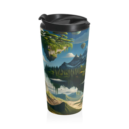 "Elemental Isles: A Dreamlike Journey through Nature's Wonders" - The Alien Stainless Steel Travel Mug