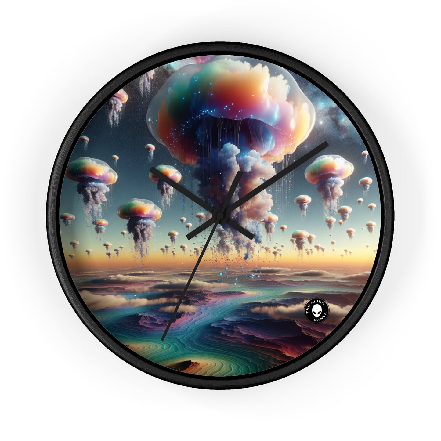 "Jellyfish Sky: A Surreal World" - The Alien Wall Clock