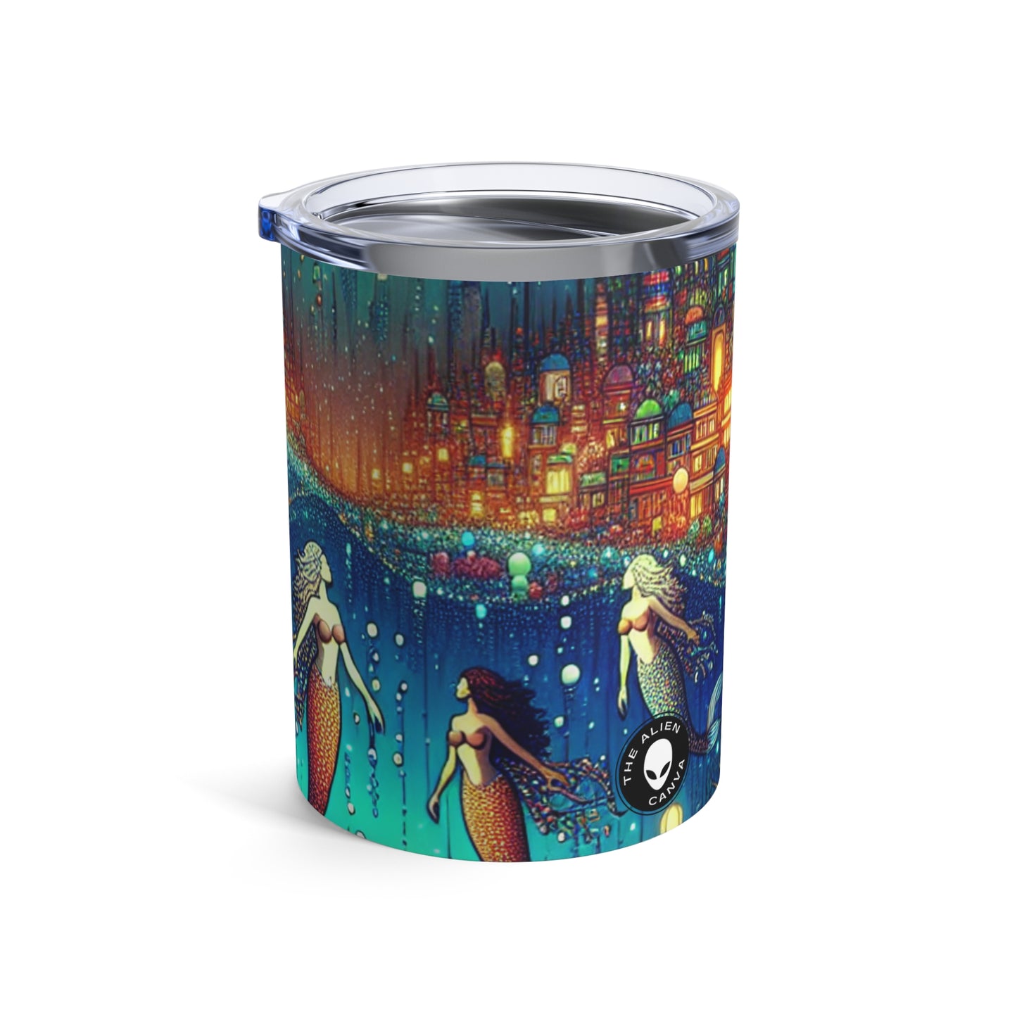 "Ciudad de medusas resplandecientes: un mundo submarino extravagante" - Vaso Alien de 10 oz