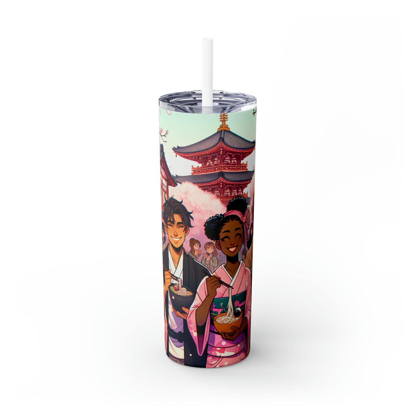 "Brush of Wonders: An Artist's Awakening" - Vaso delgado con pajita de Alien Maars®, 20 oz, arte manga/anime