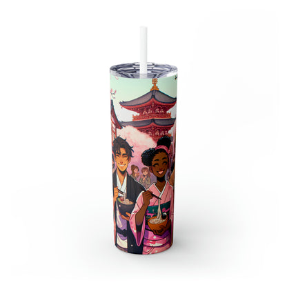 "Brush of Wonders: An Artist's Awakening" - The Alien Maars® Skinny Tumbler with Straw 20oz Manga/Anime Art