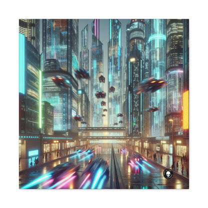 Lluvia de neón: un paisaje urbano futurista - The Alien Canva